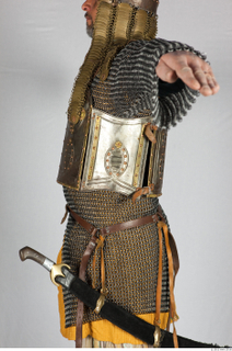  Photos Medieval Knight in mail armor 6 Historical Medieval soldier Turkish chest armor mail armor sword upper body 0003.jpg
